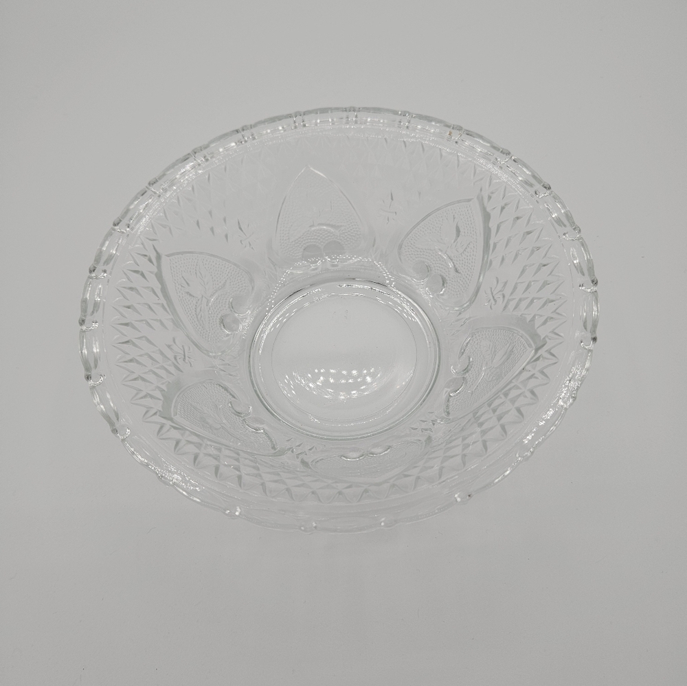 Vintage Cut Glass Crystal Dish Floral Hobnail 7 " By Kim Indonesia elegant